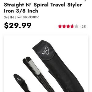 Ion Black Travel Styler Iron 3/8 Inch